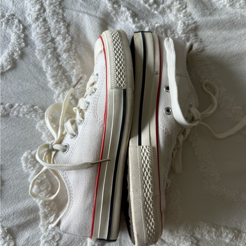 Converse White Sneakers with Red Accents - Picture 8 of 12